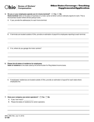 Form U-159 (BWC-7665) Other States Coverage - Trucking Supplemental Application - Ohio, Page 2