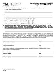 Form U-159 (BWC-7665) Other States Coverage - Trucking Supplemental Application - Ohio, Page 3