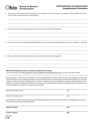 Form U-160 (BWC-7666) Fall Protection in Construction Supplemental Questions - Ohio, Page 2