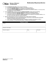 Form MEDCO-22 (BWC-3922) Medication Physician Review - Ohio, Page 2