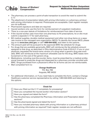 Form C-17 (BWC-1122) Request for Injured Worker Outpatient Medication Reimbursement - Ohio