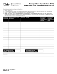 Form MEDCO-34 (BWC-3934) Managed Care Organization (Mco) Request for Drug Utilization Review (Dur) - Ohio, Page 2