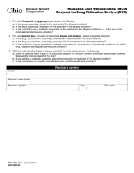Form MEDCO-34 (BWC-3934) Managed Care Organization (Mco) Request for Drug Utilization Review (Dur) - Ohio, Page 3