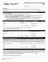 Form C-6 (BWC-1198) &quot;Application for Accrued Compensation&quot; - Ohio