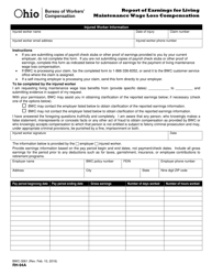 Form RH-94A (BWC-3061) Report of Earnings for Living Maintenance Wage Loss Compensation - Ohio