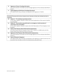 Instructions for Form ODM03199 Acknowledgment of Hysterectomy Information - Ohio, Page 2