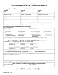 Document preview: Form ODM01905 Certificate of Medical Necessity - Compression Garments - Ohio