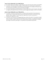 Instrucciones para Formulario ODM10221 Formulario De Autorizacion Estandar - Ohio (Spanish), Page 2