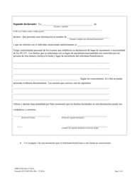 Formulario ODM07405-SPA Declaracion Jurada De Terceros Sobre Lugar De Nacimiento O Nacionalidad - Ohio (Spanish), Page 2