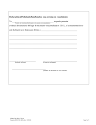 Formulario ODM07405-SPA Declaracion Jurada De Terceros Sobre Lugar De Nacimiento O Nacionalidad - Ohio (Spanish), Page 3