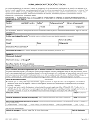 Formulario ODM10221 Formulario De Autorizacion Estandar - Ohio (Spanish)