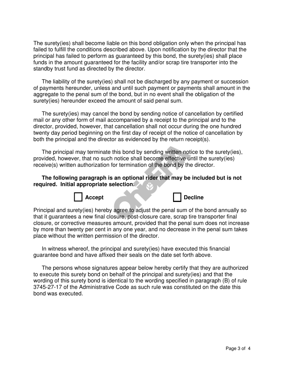 Financial Guarantee Bond - Ohio, Page 3