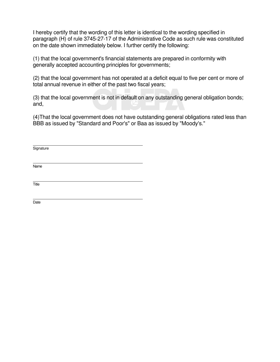 Letter From Chief Financial Officer of a Local Government - Ohio, Page 5