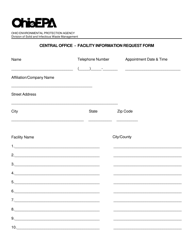 Document preview: Central Office - Facility Information Request Form - Ohio