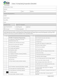 Document preview: Class I Composting Inspection Checklist - Ohio