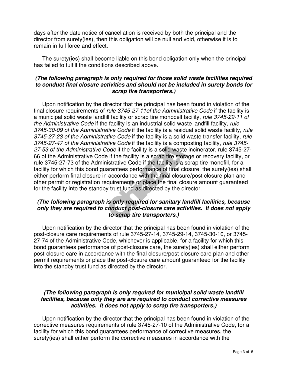 Performance Bond - Ohio, Page 3