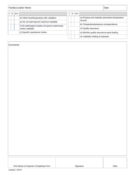 Iw Treatment Facility - Autoclave Inspection Checklist - Ohio, Page 2