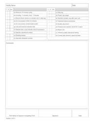 Iw Treatment Facility - Pa and Grinding - Inspection Checklist - Ohio, Page 2