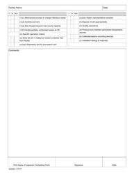 Iw Treatment Facility - Incinerator Inspection Checklist - Ohio, Page 2