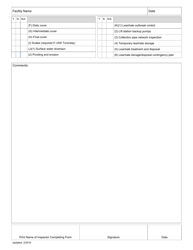 Rsw Landfill Inspection Checklist - Ohio, Page 2