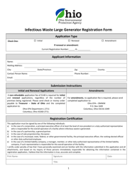 Document preview: Infectious Waste Large Generator Registration Form - Ohio