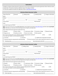 Infectious Waste Large Generator Registration Form - Ohio, Page 2