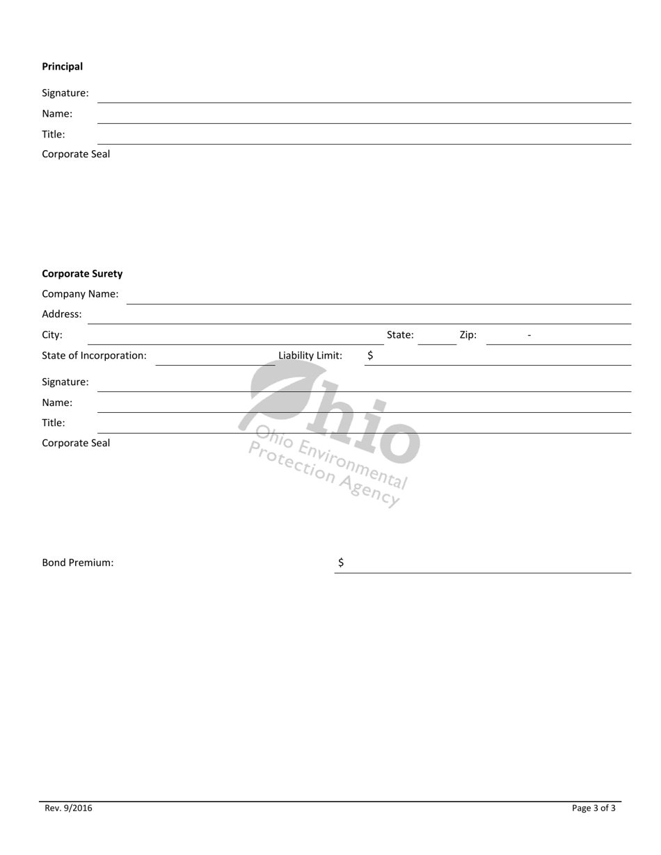 Cdd Financial Guarantee Bond Form - Ohio, Page 3