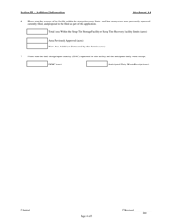 Attachment A4 Permit to Install Application Form - Class I Scrap Tire Storage and Recovery Facilities - Ohio, Page 4