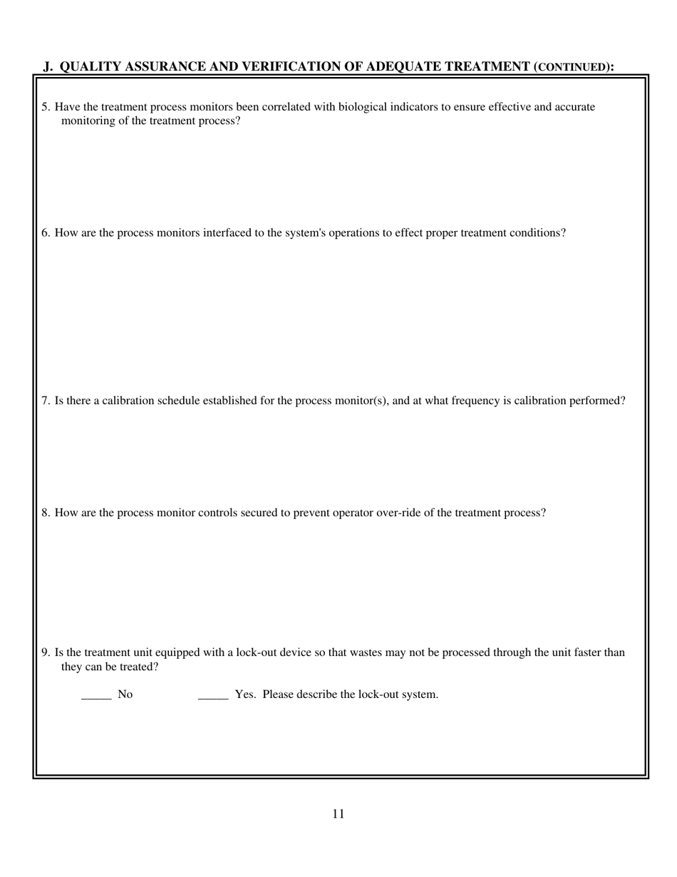 Information Request Form - Evaluation of Infectious Waste Treatment Technology - Ohio, Page 11