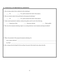 Information Request Form - Evaluation of Infectious Waste Treatment Technology - Ohio, Page 12