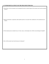 Information Request Form - Evaluation of Infectious Waste Treatment Technology - Ohio, Page 7