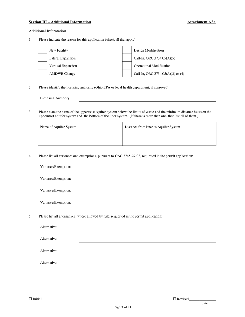 Attachment A3A Permit to Install Application - Scrap Tire Monofills and Submergence Facilities - Ohio, Page 3