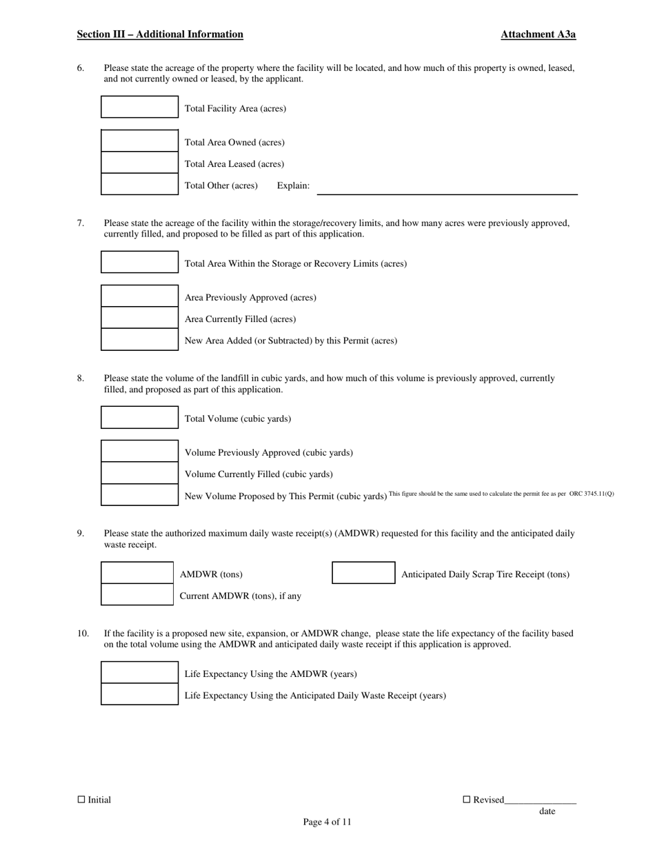 Attachment A3A Permit to Install Application - Scrap Tire Monofills and Submergence Facilities - Ohio, Page 4