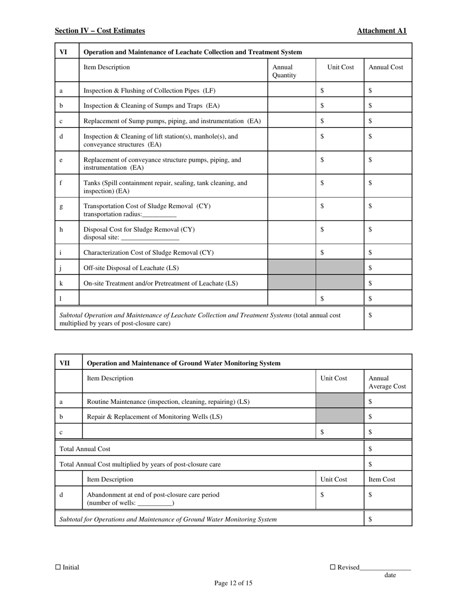 Attachment A1 Permit to Install Application Form - Municipal, Industrial, and Residual Solid Waste Landfills - Ohio, Page 12