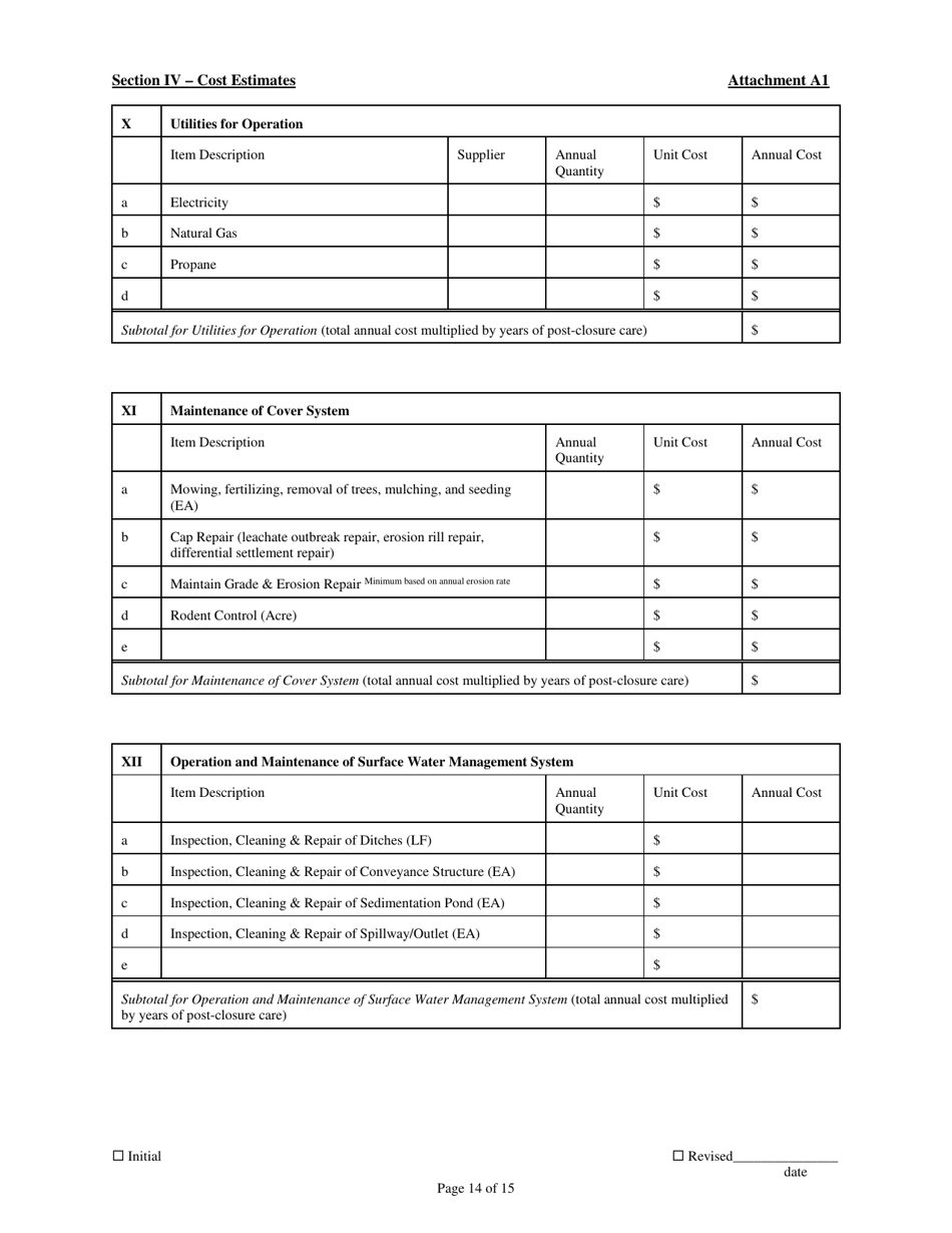 Attachment A1 Permit to Install Application Form - Municipal, Industrial, and Residual Solid Waste Landfills - Ohio, Page 14