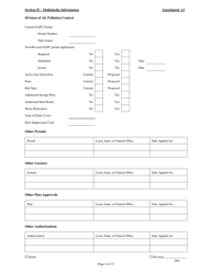 Attachment A1 Permit to Install Application Form - Municipal, Industrial, and Residual Solid Waste Landfills - Ohio, Page 2