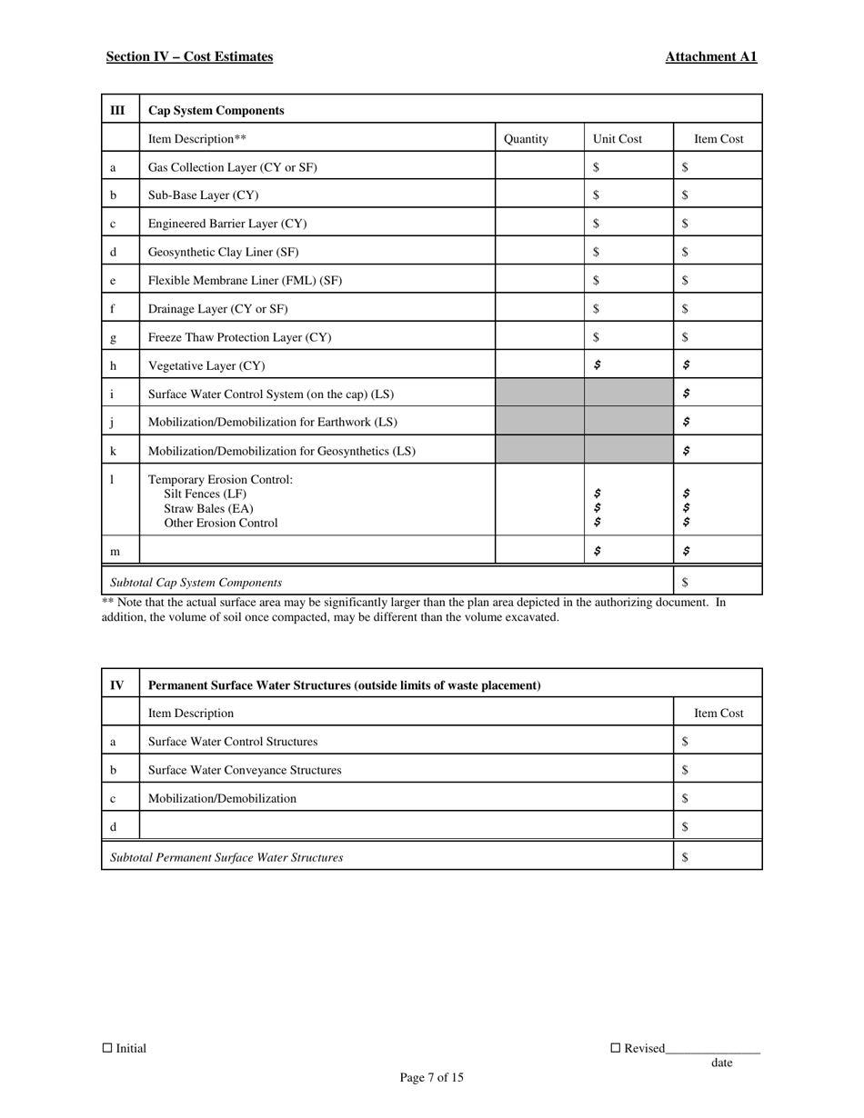 Attachment A1 Permit to Install Application Form - Municipal, Industrial, and Residual Solid Waste Landfills - Ohio, Page 7