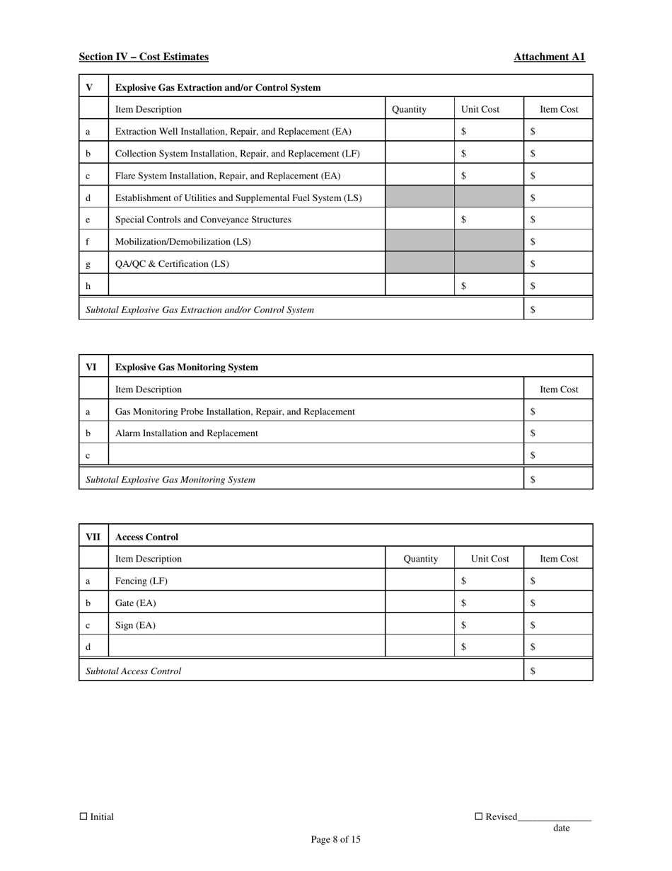 Attachment A1 Permit to Install Application Form - Municipal, Industrial, and Residual Solid Waste Landfills - Ohio, Page 8