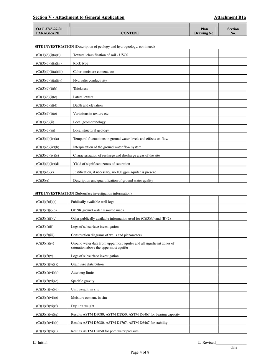 Attachment B1A Permit to Install Application Form - Municipal Solid Waste Landfill - Ohio, Page 4