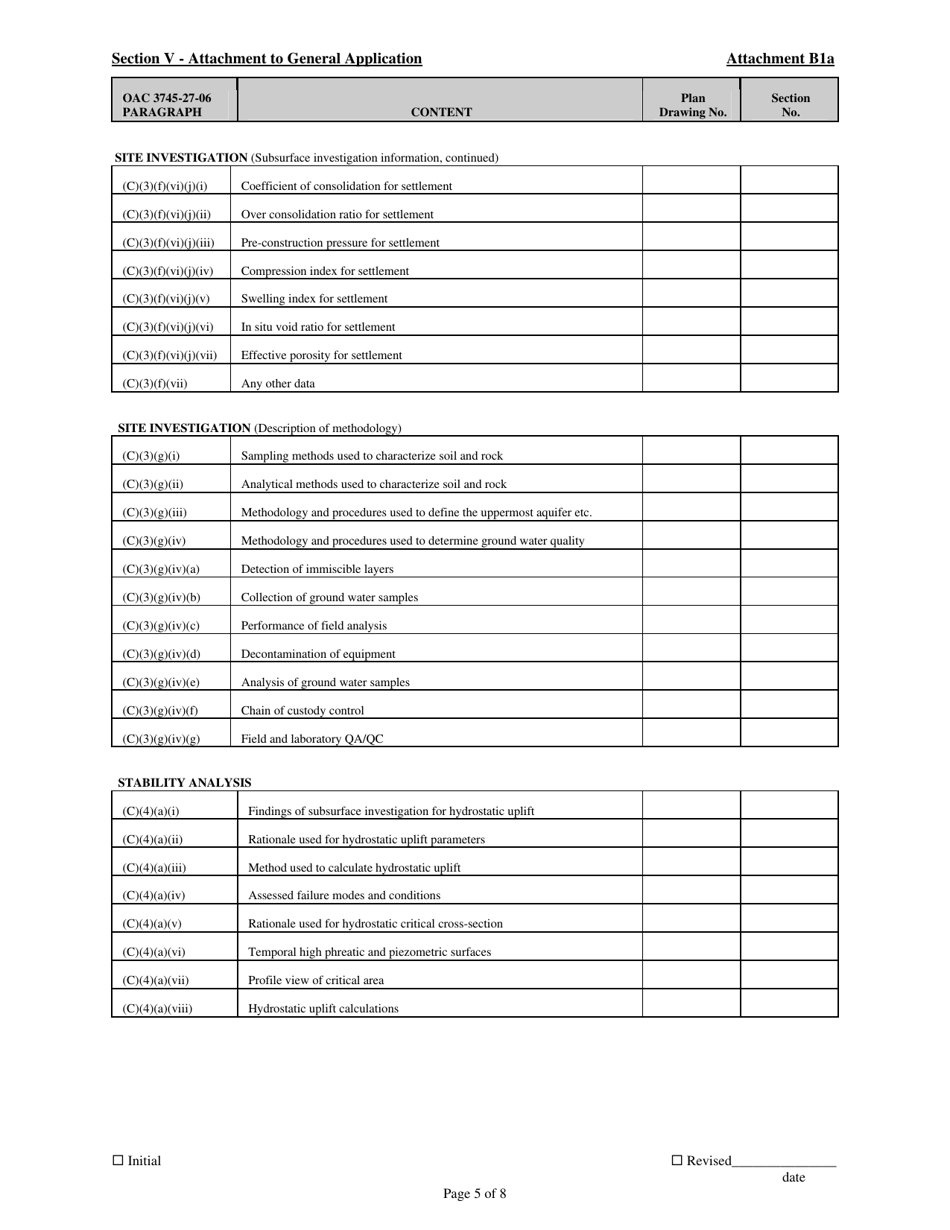 Attachment B1A Permit to Install Application Form - Municipal Solid Waste Landfill - Ohio, Page 5