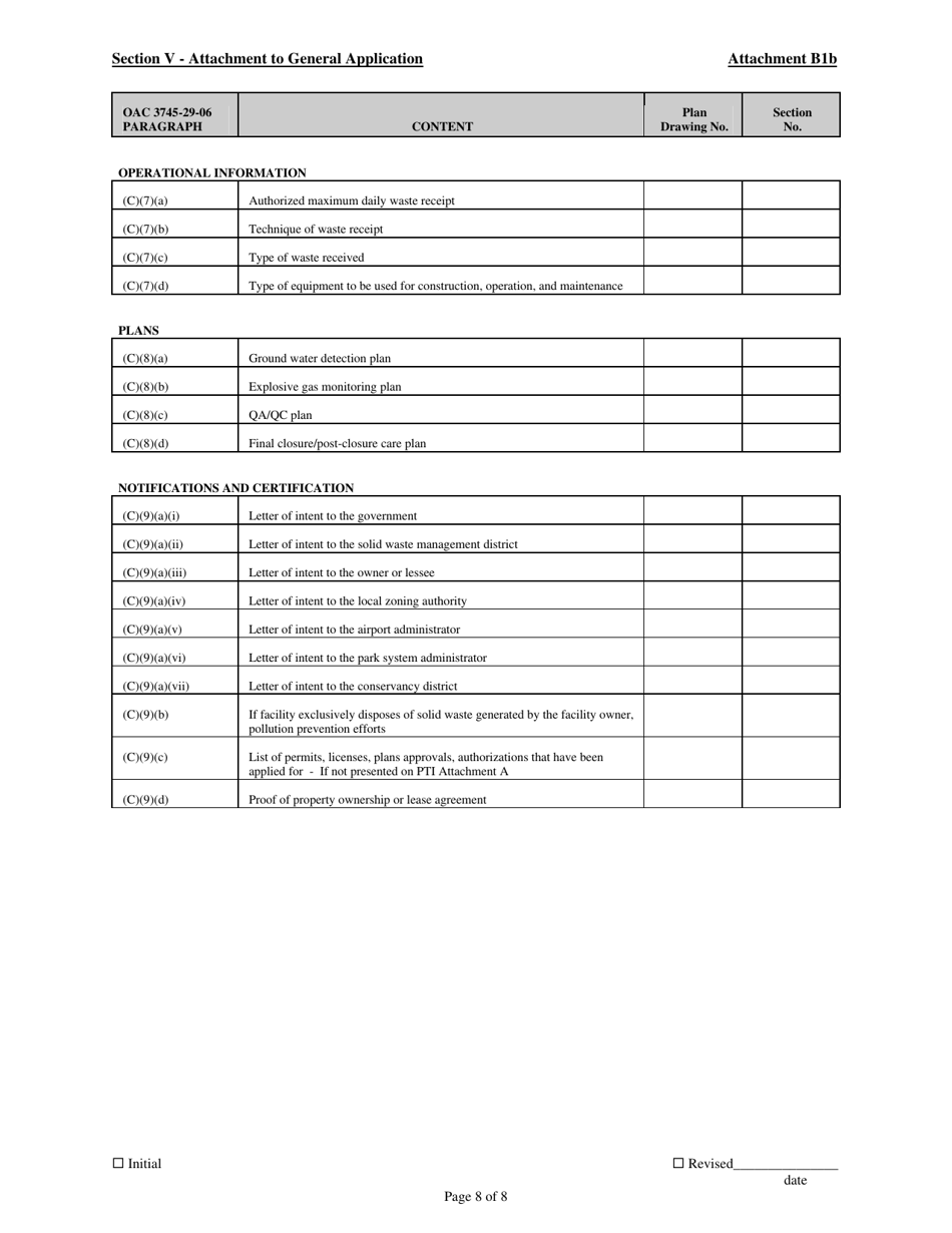 Attachment B1B Industrial Solid Waste Landfill - Ohio, Page 8