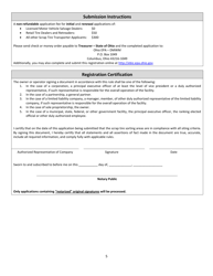 Scrap Tire Transporter Registration Application - Ohio, Page 5