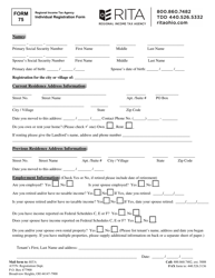Document preview: Form 75 Individual Registration Form - Ohio