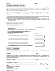 Form 20-EXT Net Profit Estimated Income Tax and/or Extension of Time to File - Ohio, Page 2