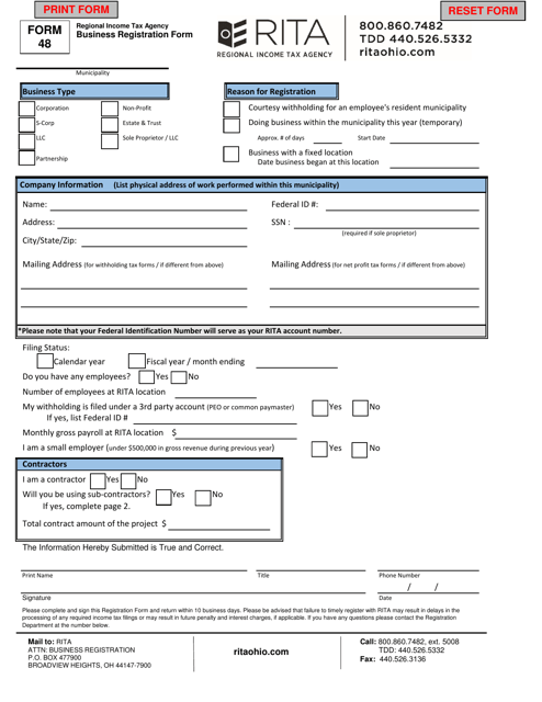 Form 48  Printable Pdf