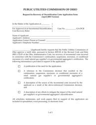 Request for Recovery of Decertification Costs Application Form - Ohio