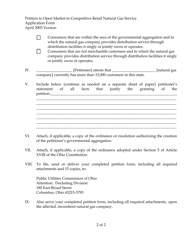Petition to Open Market to Competitive Retail Natural Gas Service Application Form - Ohio, Page 2