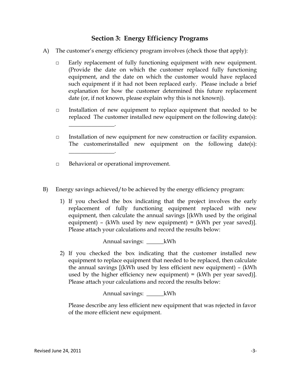 Application to Commit Energy Efficiency / Peak Demand Reduction Programs (Mercantile Customers Only) - Ohio, Page 3
