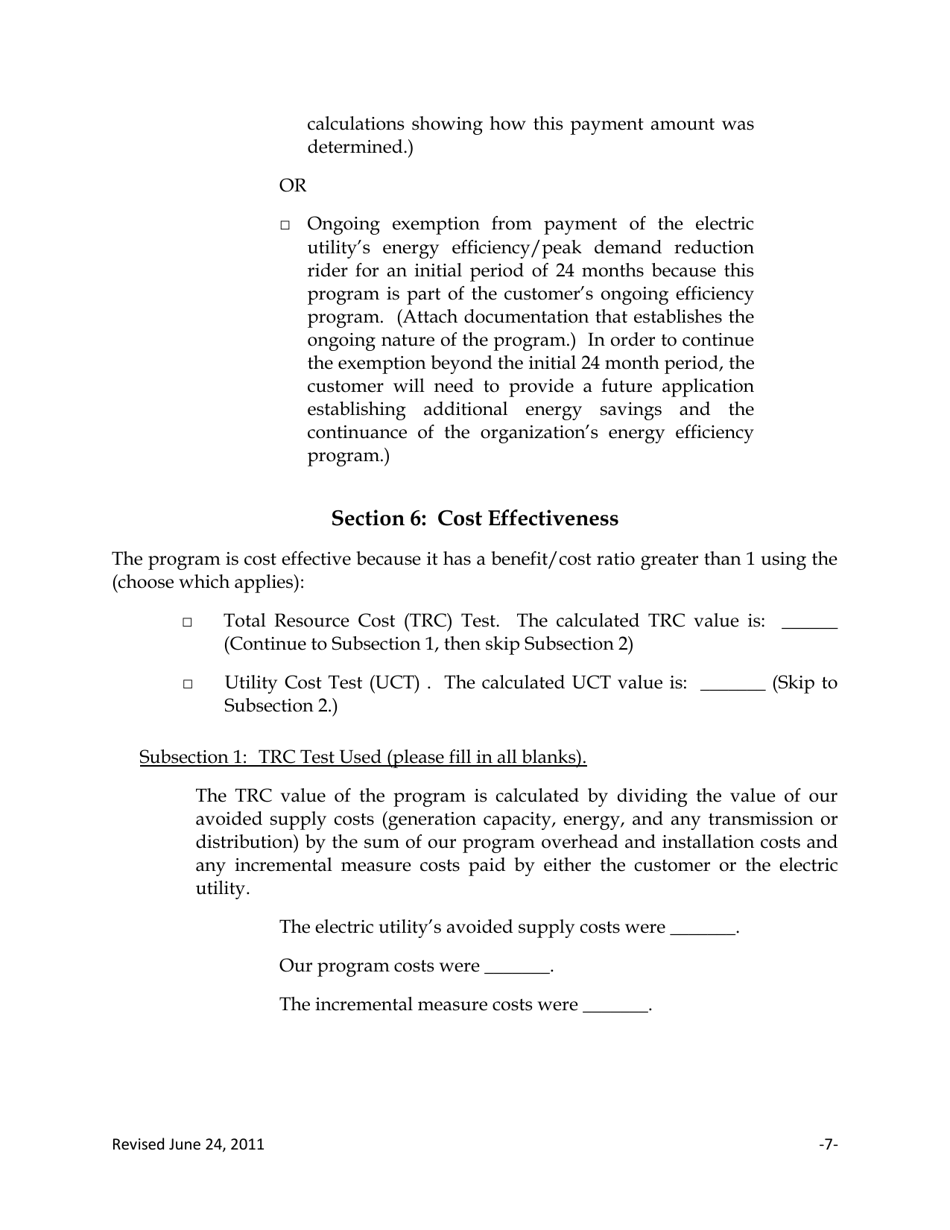 Application to Commit Energy Efficiency / Peak Demand Reduction Programs (Mercantile Customers Only) - Ohio, Page 7