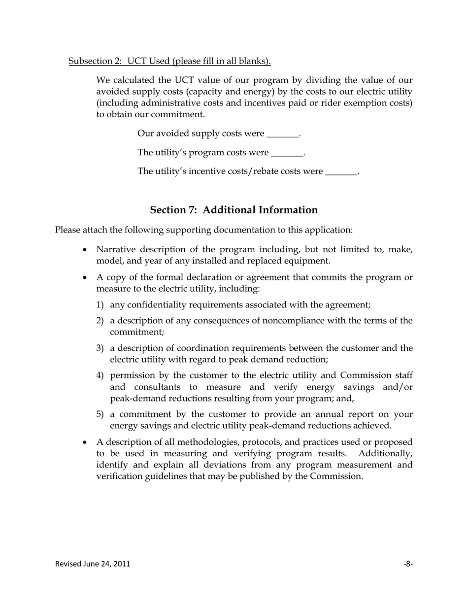 Application to Commit Energy Efficiency / Peak Demand Reduction Programs (Mercantile Customers Only) - Ohio, Page 8